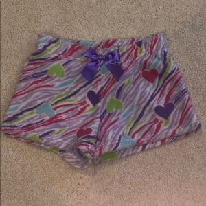 Cute fuzzy colorful pajama shorts!